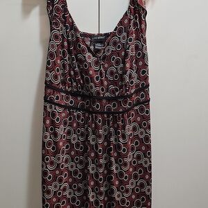 Lane Bryant Red and Black Patterned Dress